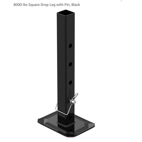 TOWKING 8000 lbs Square Drop Leg with Pin Black Trailer RV Jack Accessory - Picture 1 of 11